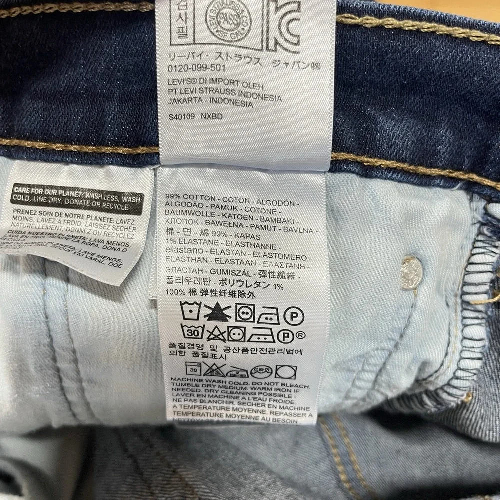 Levi's 511 Slim Straight Jeans Mens 34x32 (Fits 34x31) Dark Wash Blue Denim